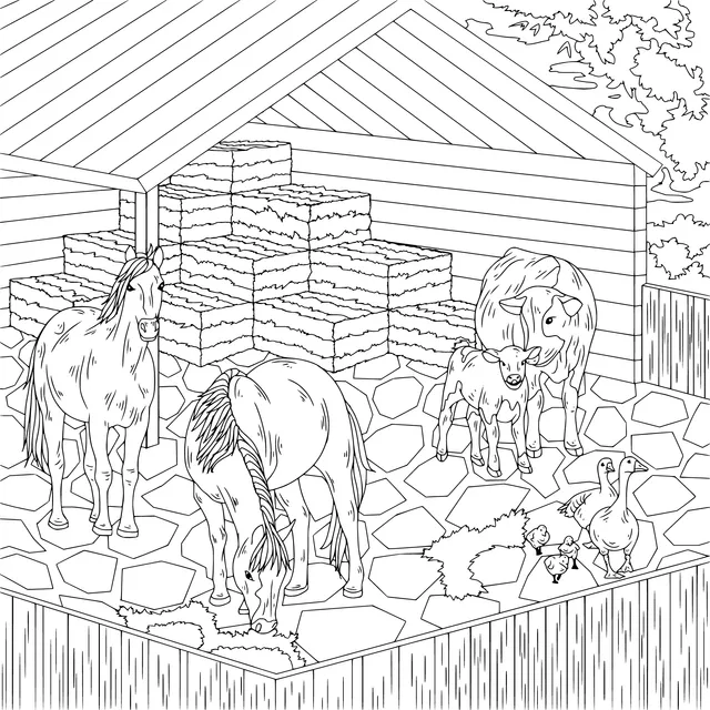 Animals in the Barn