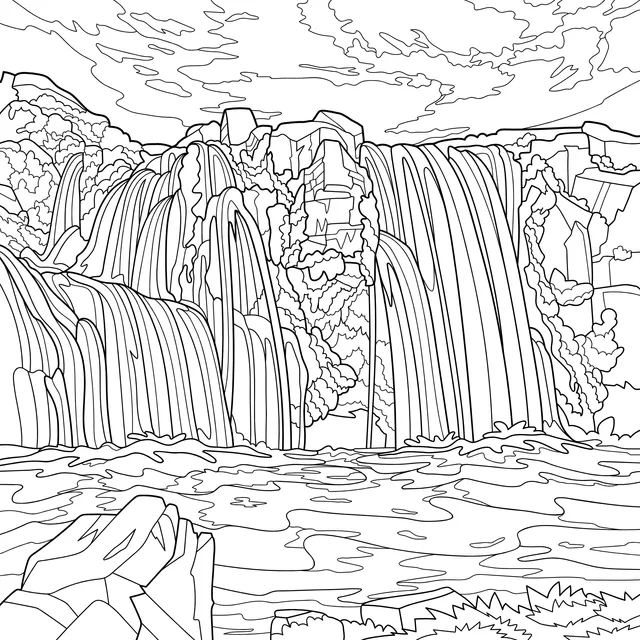 Magnificent Waterfall Landscape