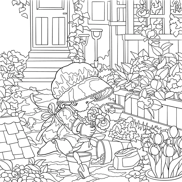 Little girl in the garden