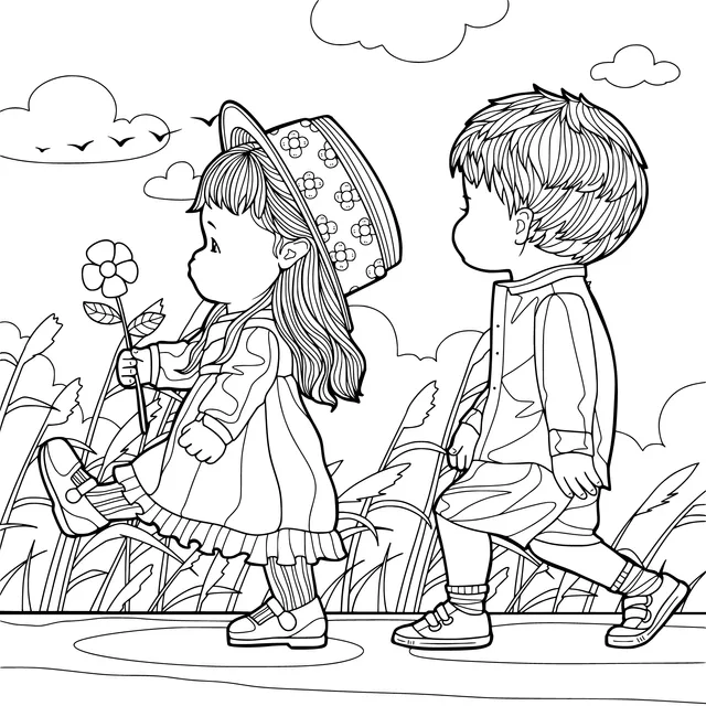 Children Strolling