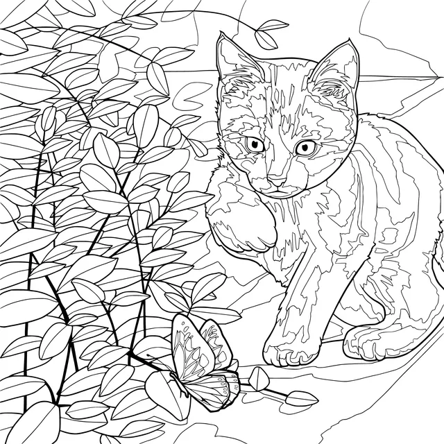 Kitten and Butterfly