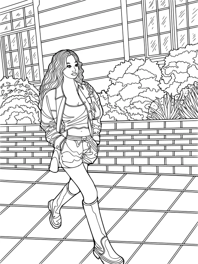 A Stylish Strolling Woman