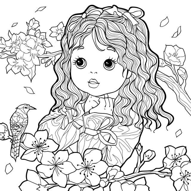 Girl among the Flowers