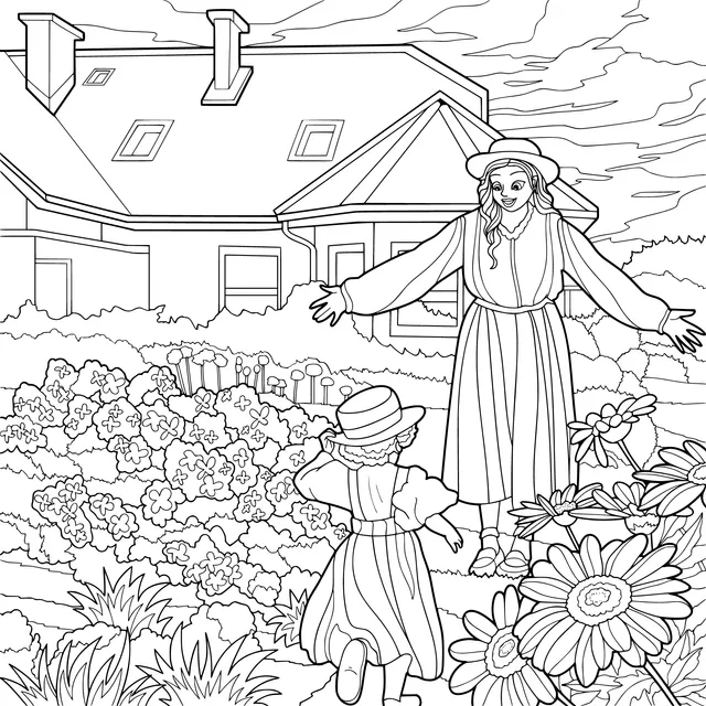 Mother - daughter time in the garden