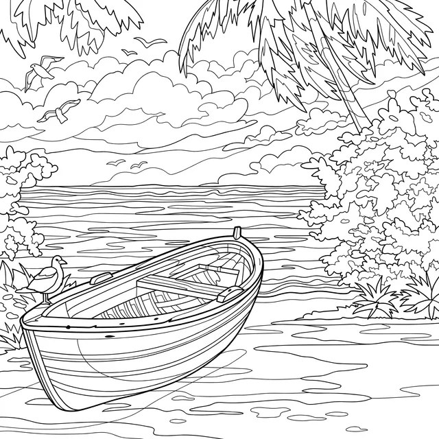 Seaside Boat Landscape