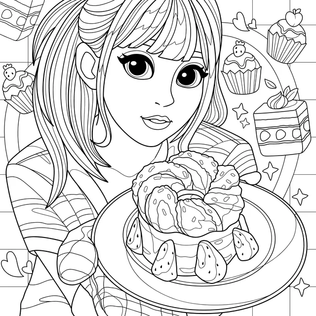 Girl Holding Pastry