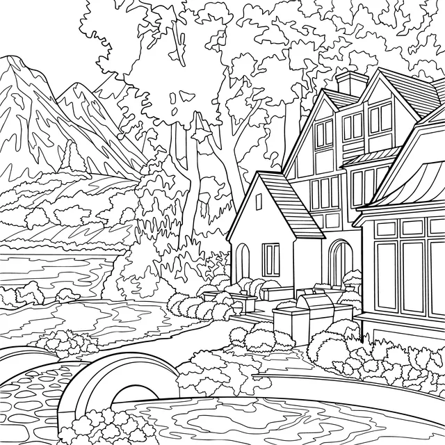 Beautiful House by the Mountain - forest and Lake