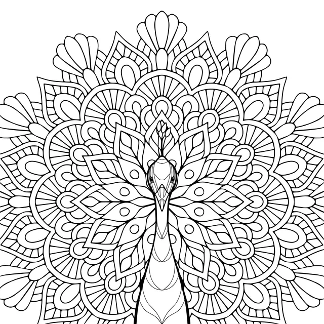 Colorful Peacock Mandala Pattern