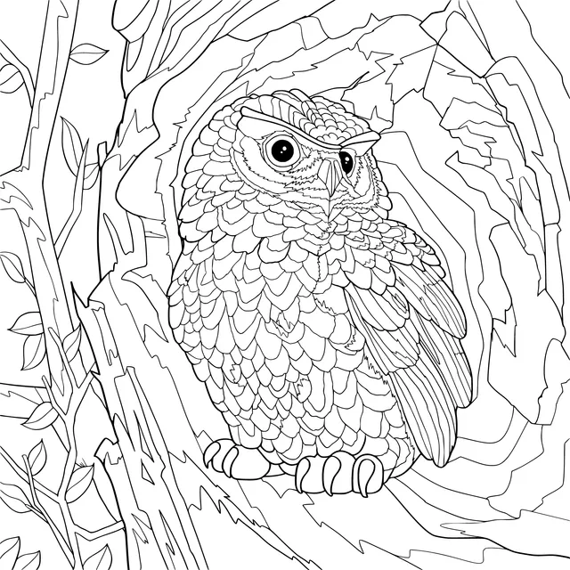 Owl in the Tree Hole
