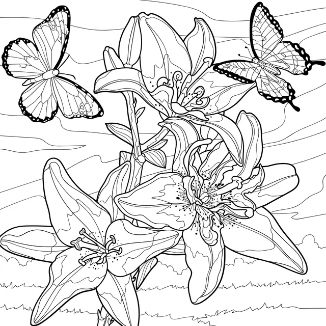 Lilies and Butterflies