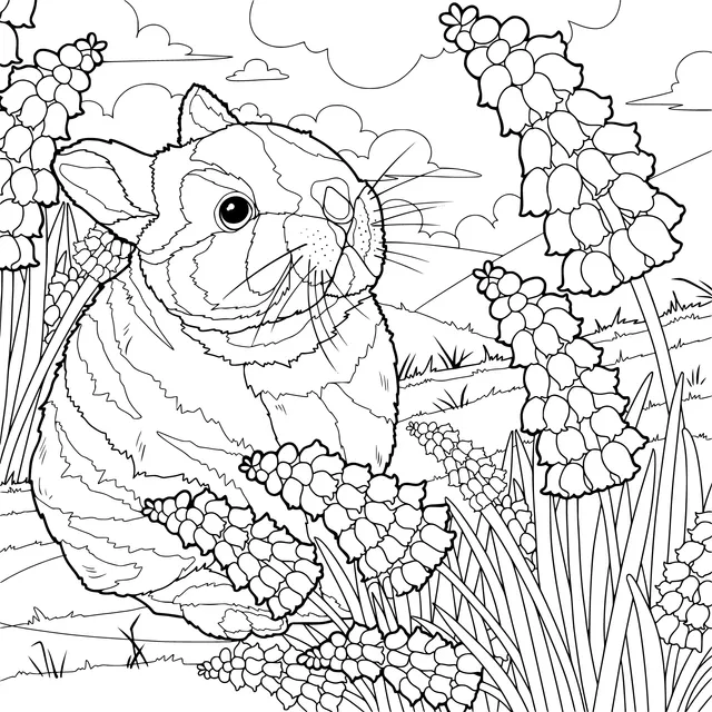 Rabbit in the Flower - Bed