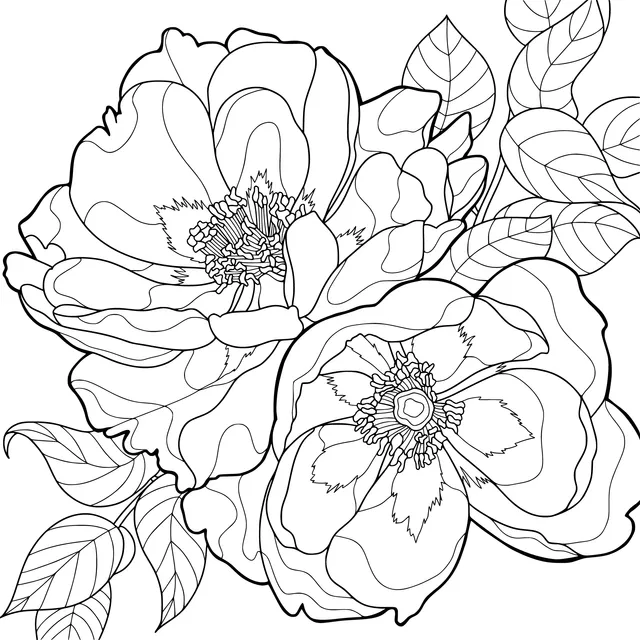Two - colored flower illustration