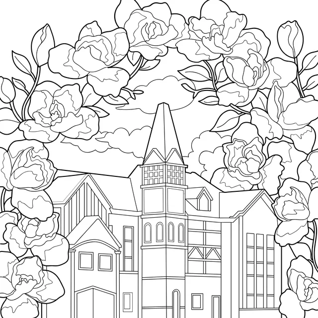 House Surrounded by Flowers