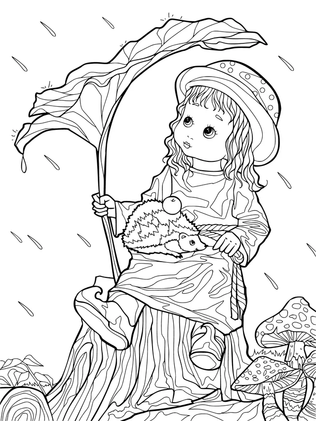 The Girl and the Hedgehog in the Rain