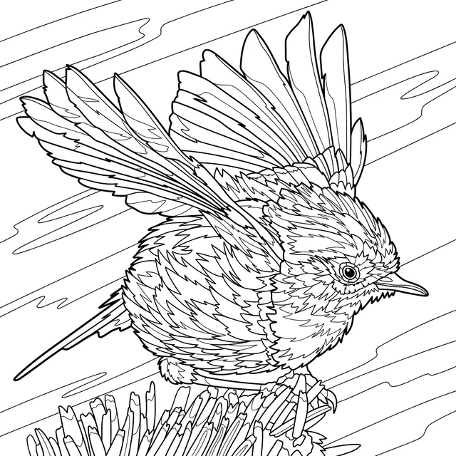 Colorful - feathered Bird Spreading Its Wings