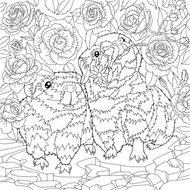 Two mice in the flower丛