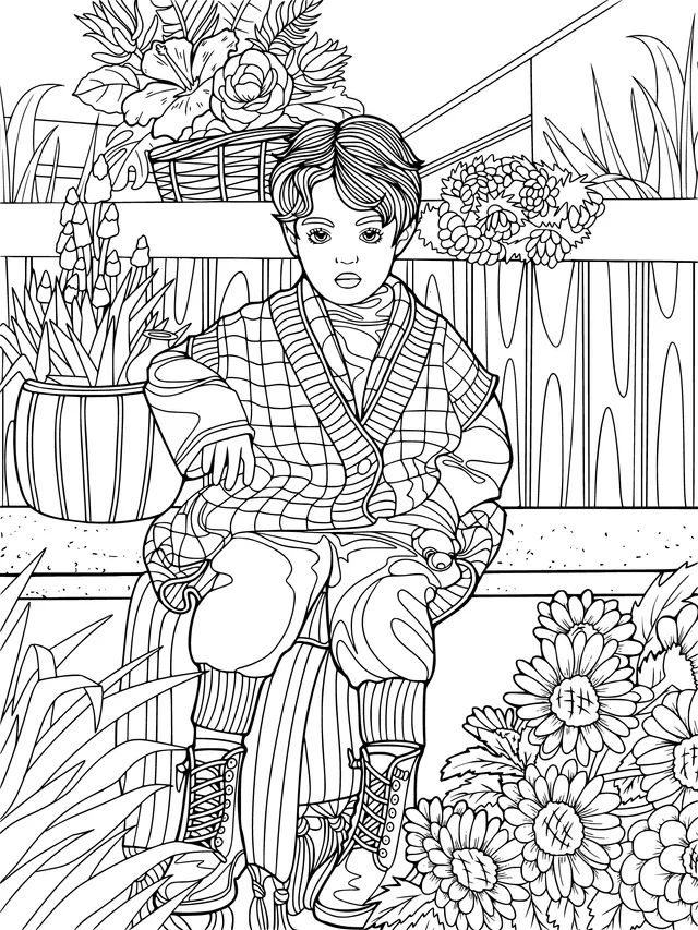 Teenager among the Flowers
