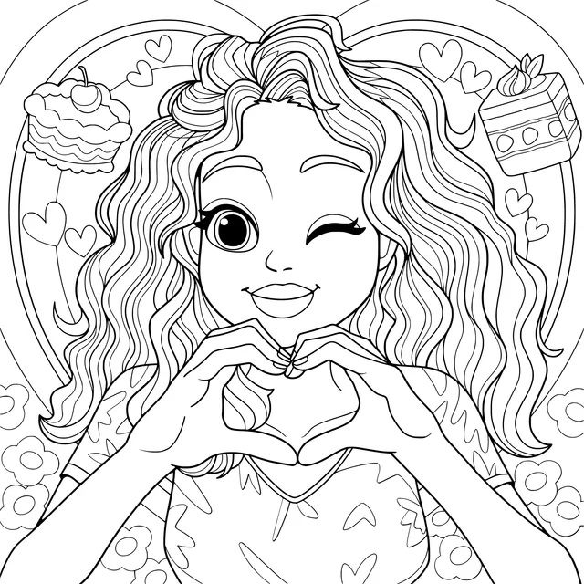Girl Making a Heart - Shape with Hands