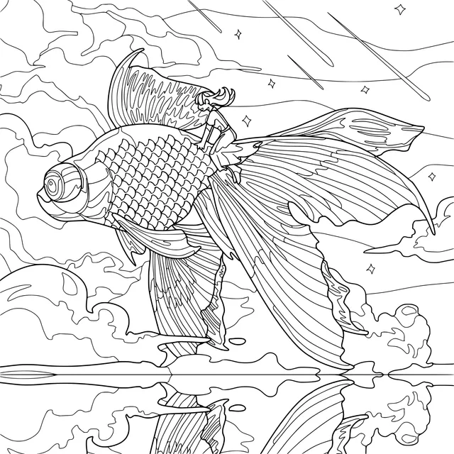 Person Riding on a Goldfish