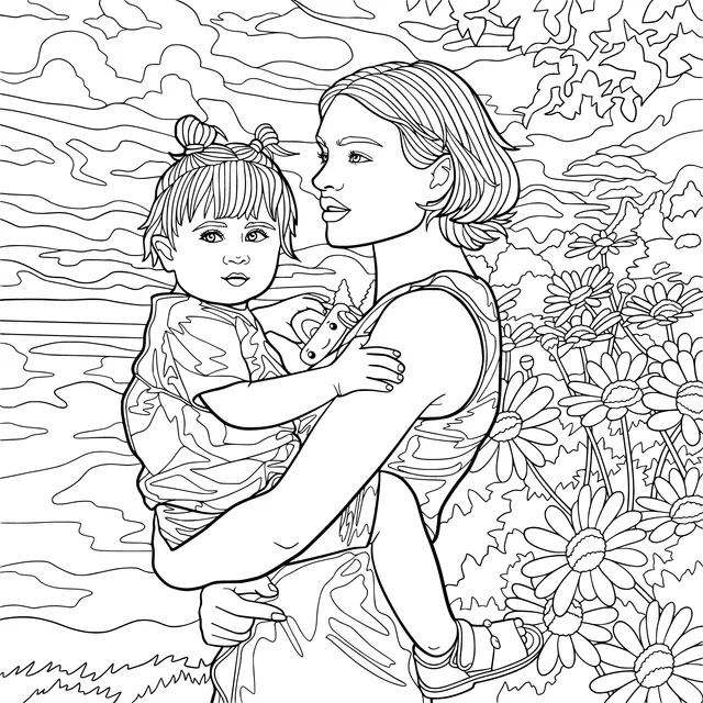 A Heart - warming Moment between Mother and Child