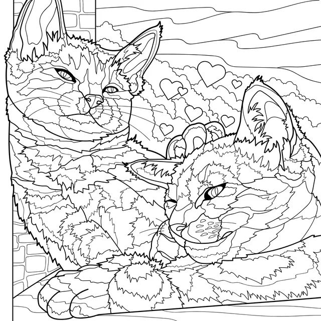 Affectionate Cats by the Window