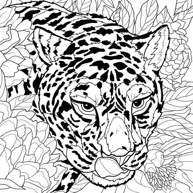 Leopard in the Flowers