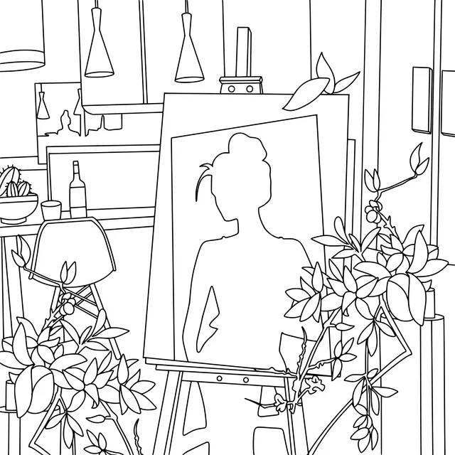 Painting in the Studio