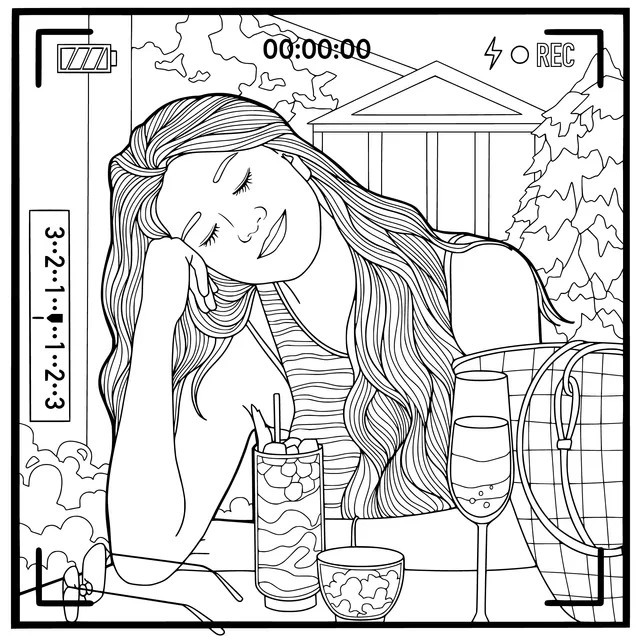 A Woman Relaxing Comfortably