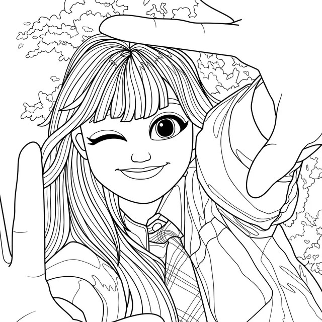 Cute Selfie of a Playful Girl