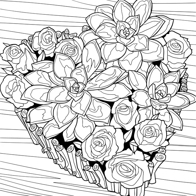 Succulents and Roses in a Pot
