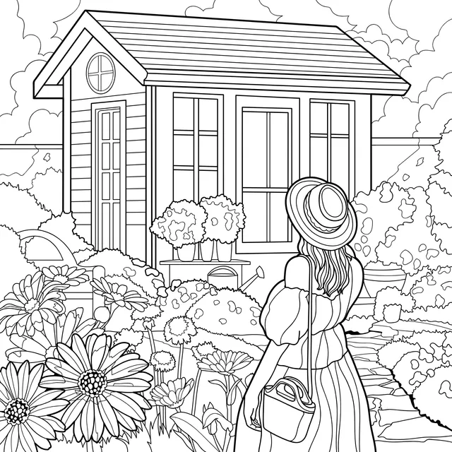 The Cottage and the Lady in the Garden