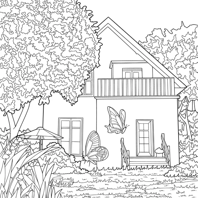 A Cozy Cottage Surrounded by Green Trees