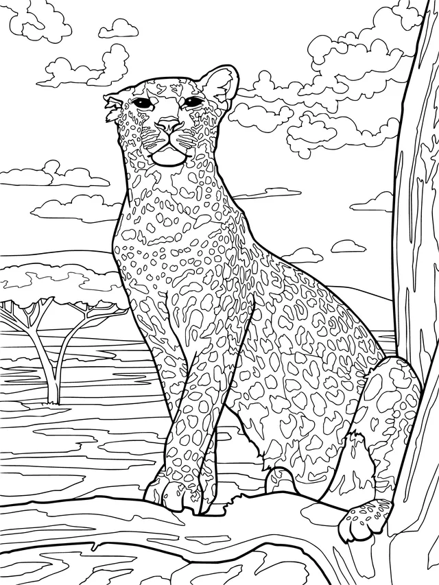 Leopard inhabiting the African savanna