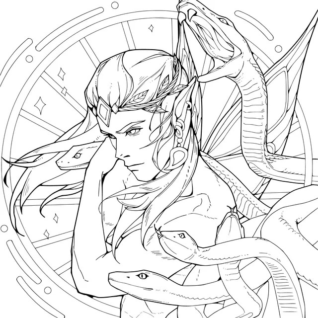 Elf with Snakes