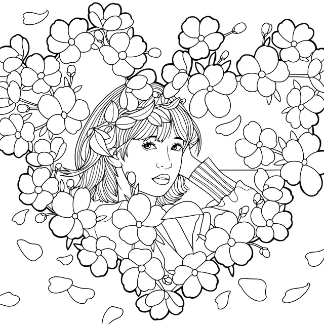 Woman in the flower - cluster