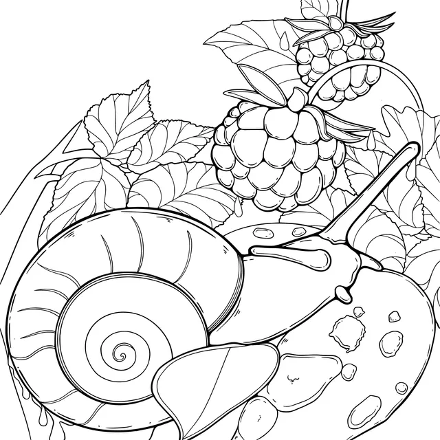 Snail and Raspberries