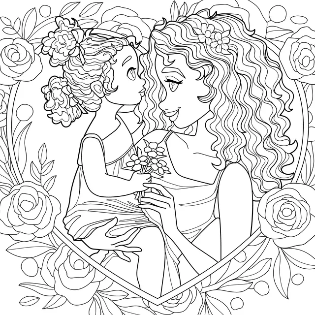 Warm Moment between Mother and Daughter