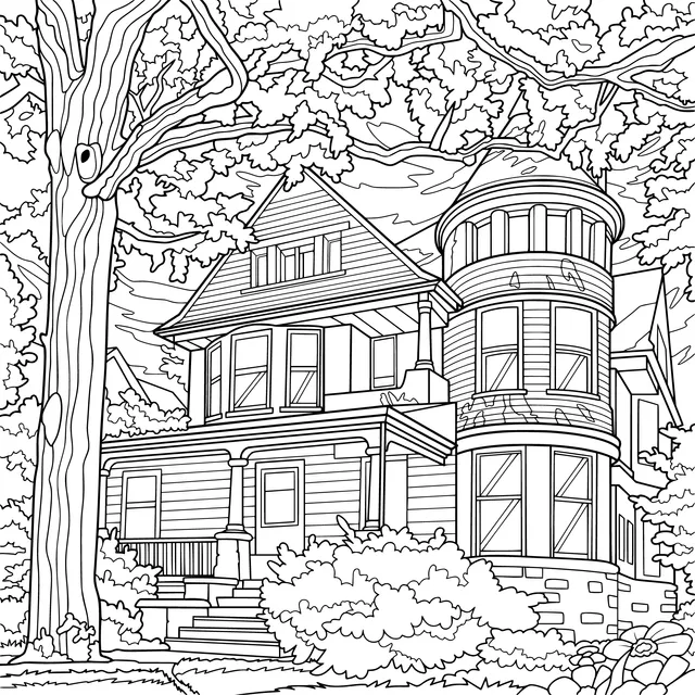 Vintage House beside a Big Tree