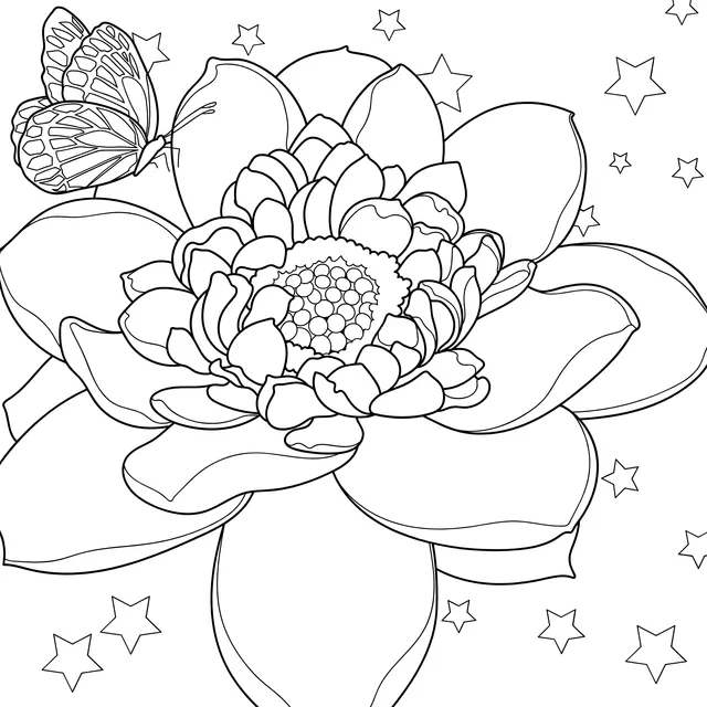 Butterfly and Blooming Flower