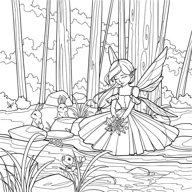 The Flower - Fairy by the Forest Stream