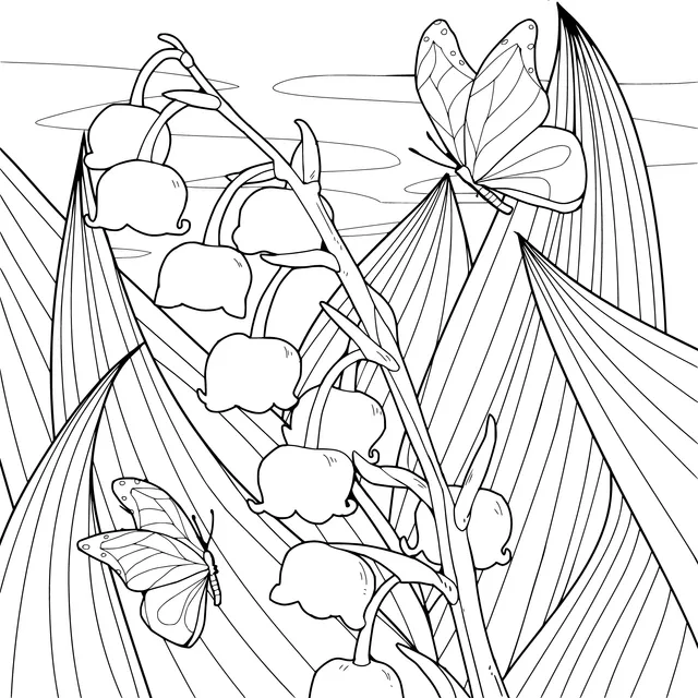 Lily - of - the - valley and Butterflies