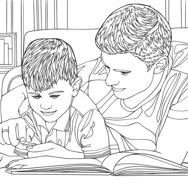 Father - son reading time
