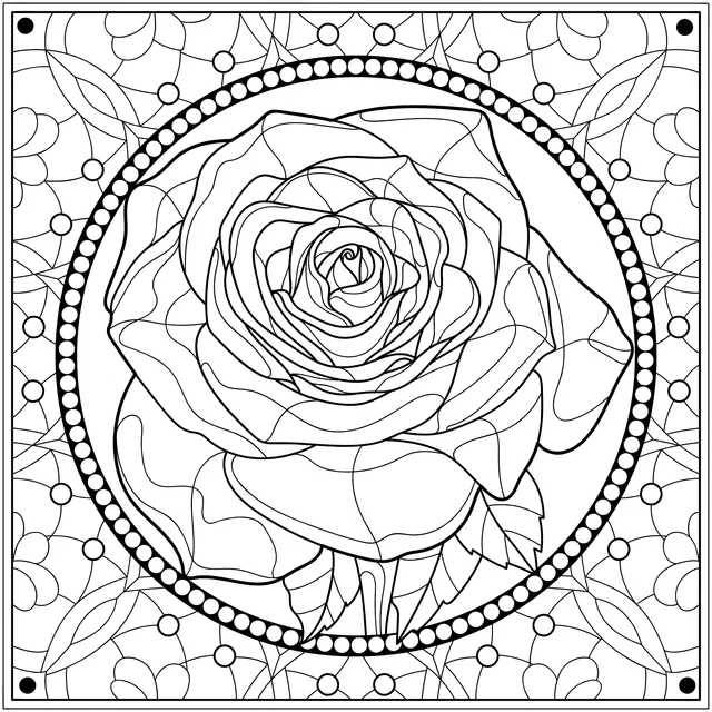 Rose in Stained - Glass Style