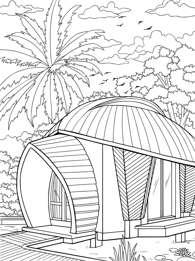 A Small House in Tropical Scenery