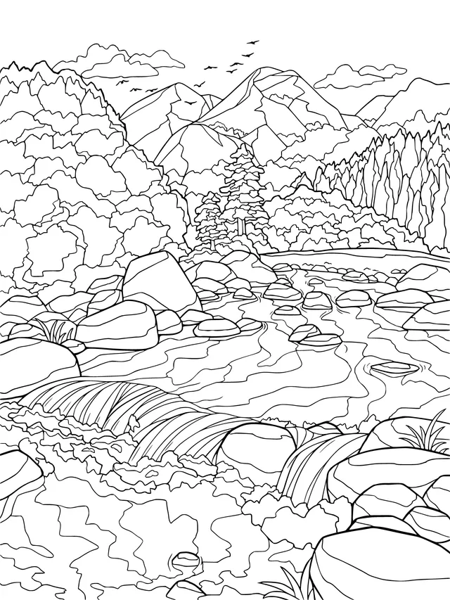 Mountain Stream Landscape
