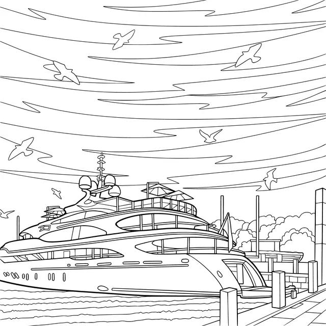 Luxury Yacht at Sunset