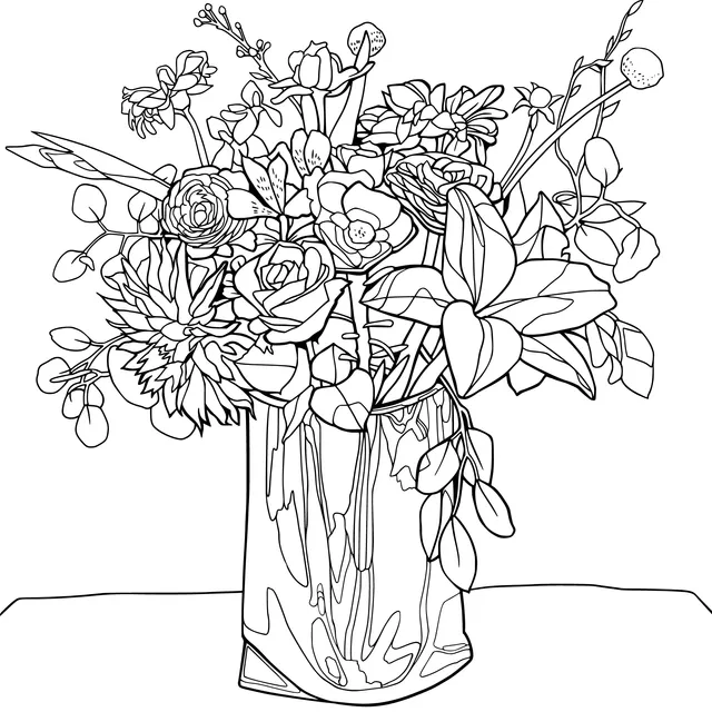 Colorful Flowers in a Vase