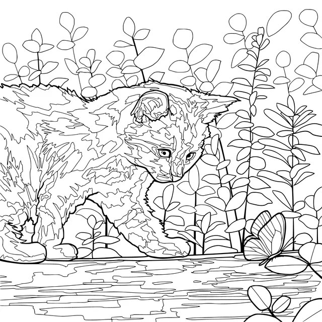 Kitten and Butterfly