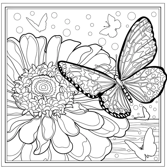 A Dreamy Scene of Flower and Butterfly