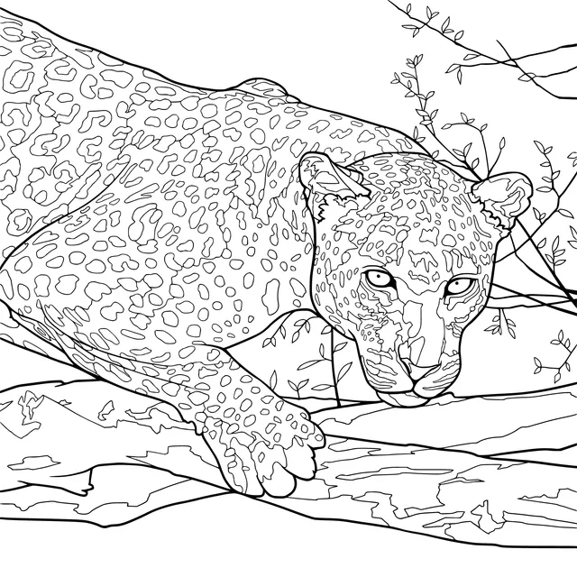 Leopard on a Branch